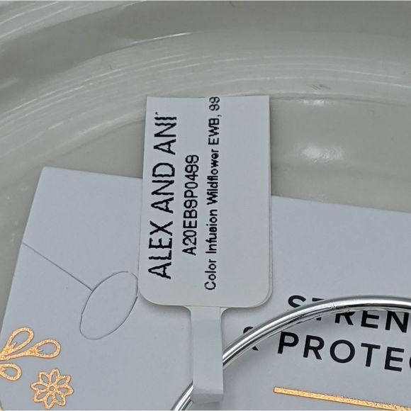 Alex Ani Shiny Silver Purple Wildflower Bracelet - Picture 6 of 9